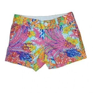 Lilly Pulitzer Callahan Shorts Fishing for Compliments Print Size 0
